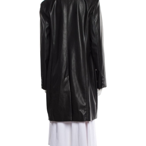 Bagatelle Black Vegan Leather Coat with Vibrant Pink Interior / size medium - Picture 4 of 12